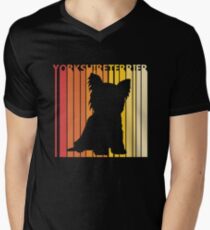 Vintage Retro Yorkshire Terrier Christmas Gift Men's V-Neck T-Shirt