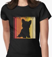 Vintage Retro Yorkshire Terrier Christmas Gift Women's Fitted T-Shirt