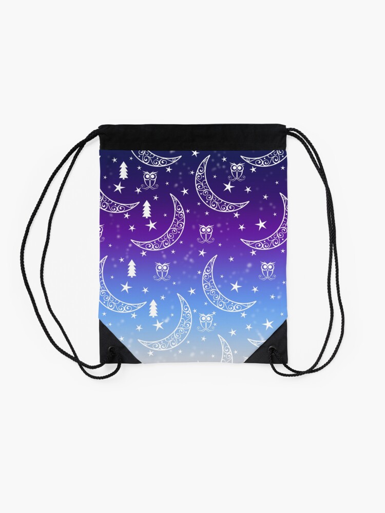 Alternate view of Moon And stars Drawstring Bag