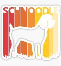 Vintage Retro Schnoodle Christmas Gift Sticker