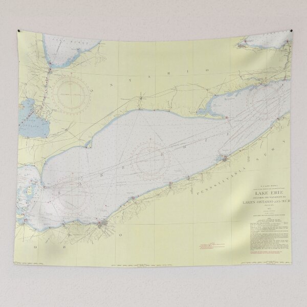 Item preview, Vintage Map of Lake Erie (1955) designed and sold by BravuraMedia.
