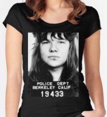 Janis Joplin halftone mugshot mug by nicheprintsnyc Women's Fitted Scoop T-Shirt