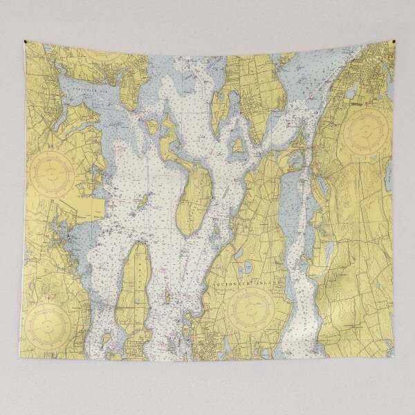 Item preview, Vintage Map of The Narragansett Bay (1952) designed and sold by BravuraMedia.