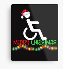 Funny Wheelchair Christmas Shirt Metal Print