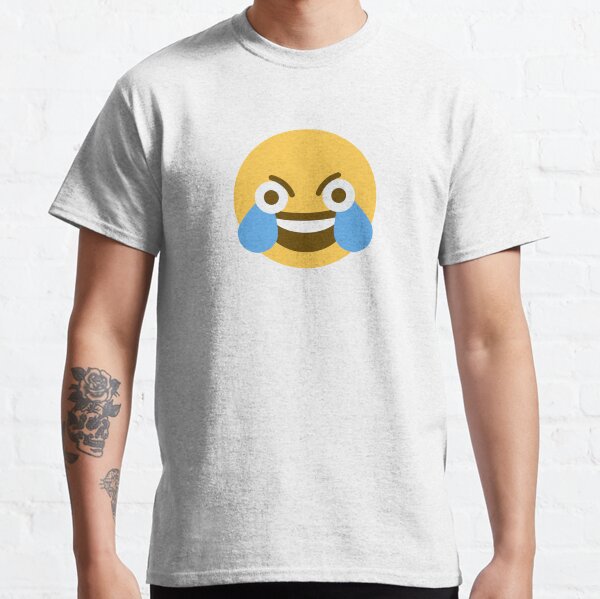 Emoji riant aux yeux ouverts T-shirt classique