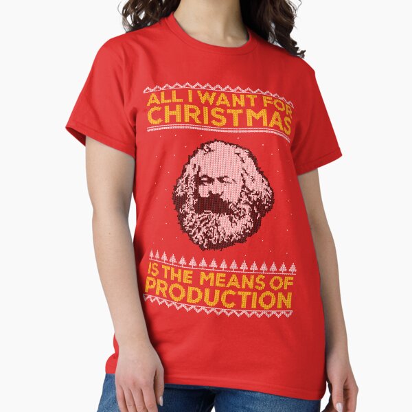 Artikel-Vorschau von Karl Marx Ugly Christmas Sweater - Alles, was ich mir zu Weihnachten wünsche, sind die Produktionsmittel, designt und verkauft von The Philosopher's Shirt.