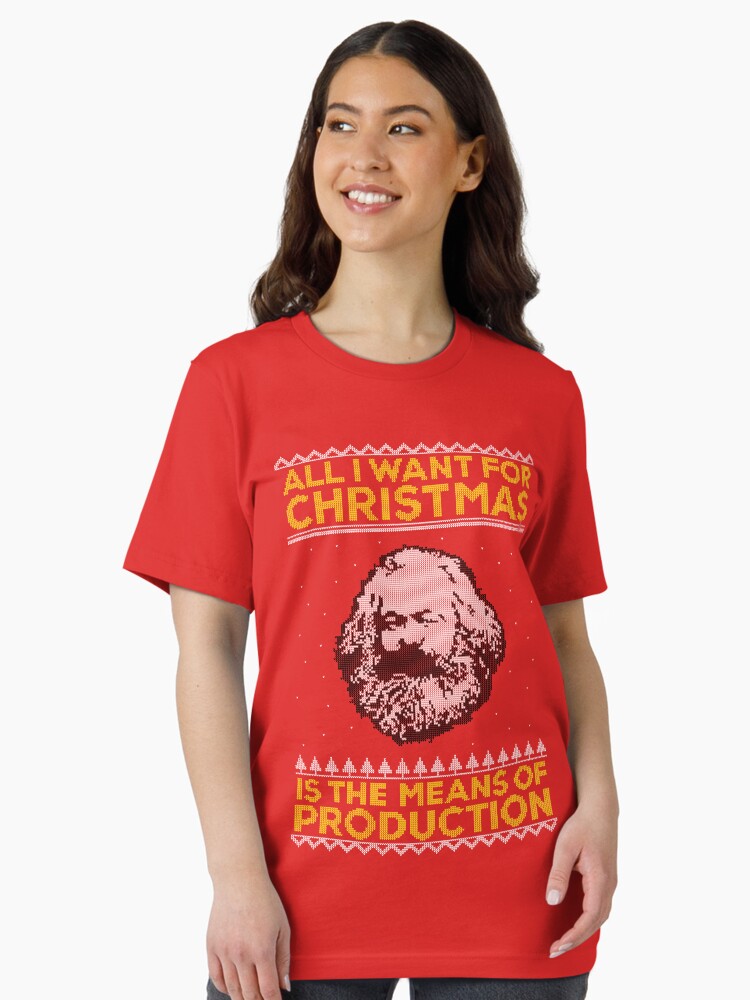 Red Socialist Christmas Jumper Karl Marx Ugly Christmas Sweater