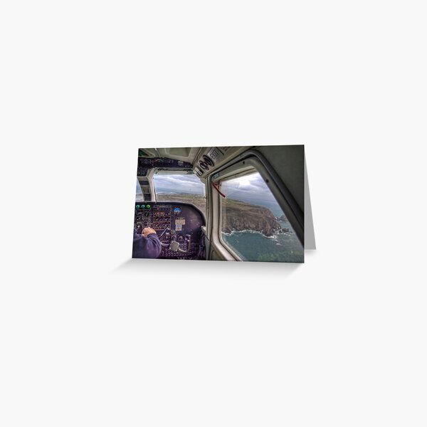 Long Final with a crosswind - Alderney Greeting Card