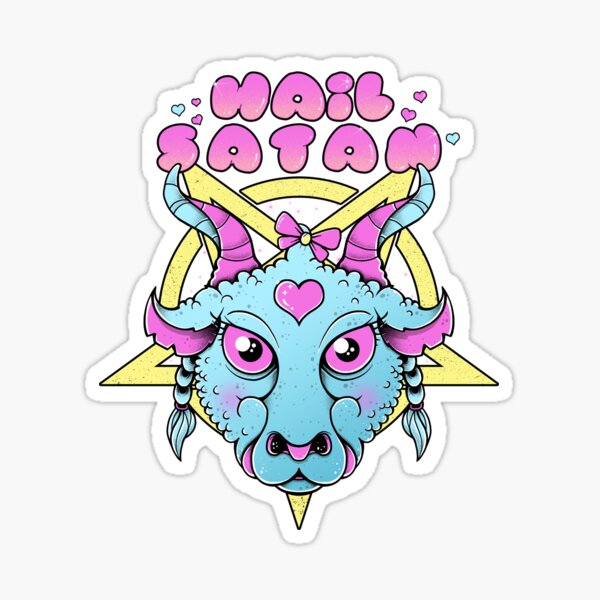 Hail Satan, Cute Satanic Sticker