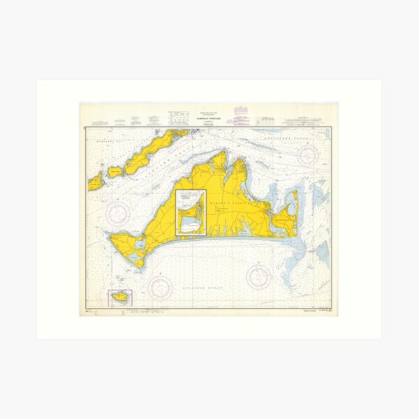 Vintage Map of Martha's Vineyard (1967) Art Print