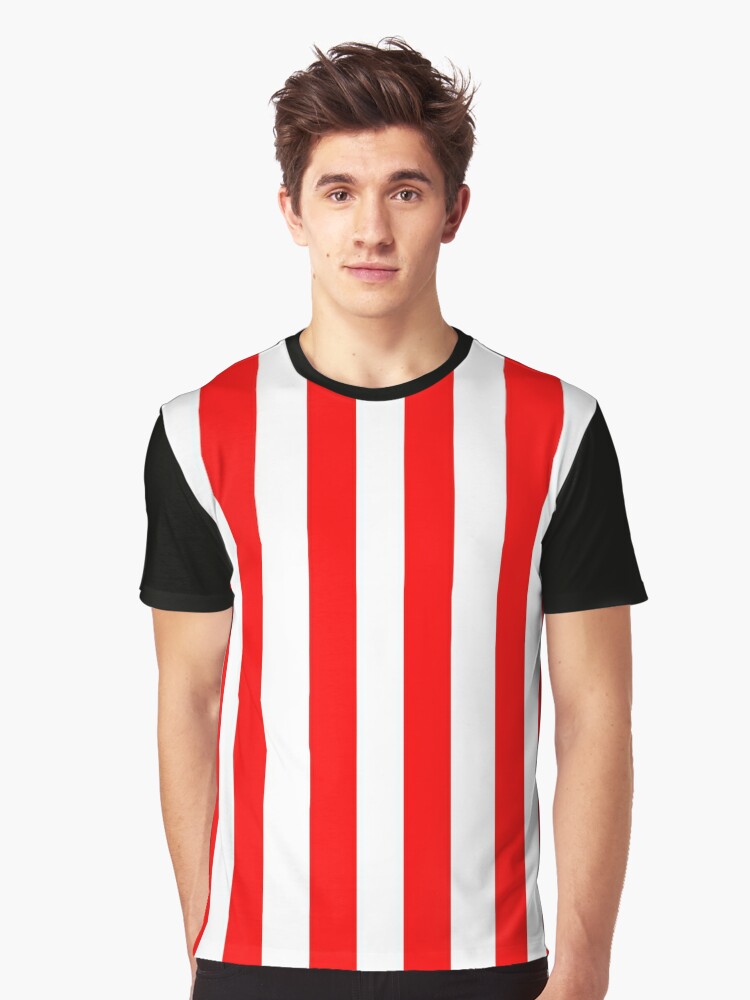 red t shirt with white stripes