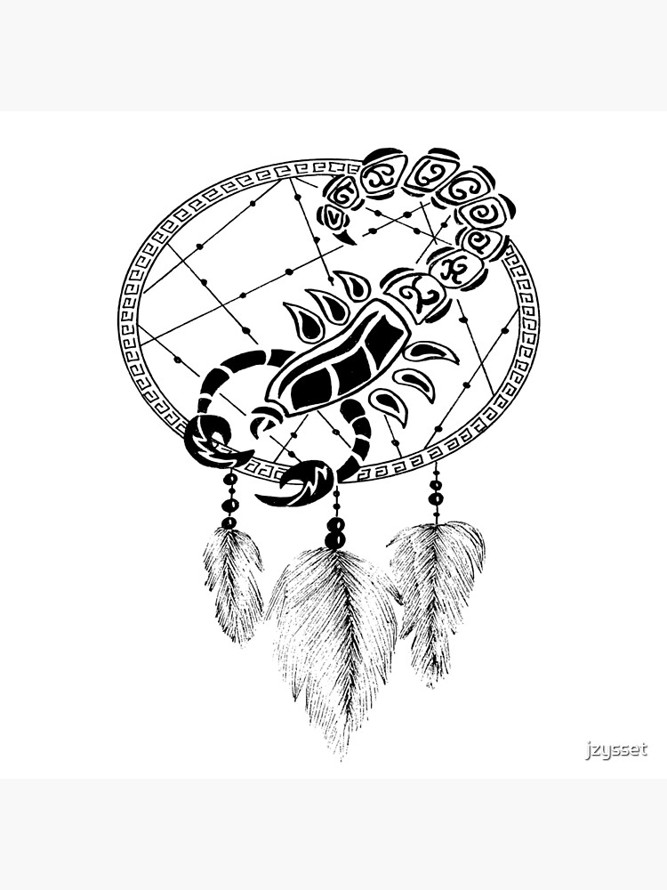 Stofftasche for Sale mit Schwarze und weiße Tribal Sternzeichen  Dreamcatcher Strichzeichnungen * Skorpion * von jzysset
