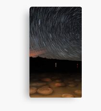 Star Trails Over Lake Clifton Thrombolites Canvas Print