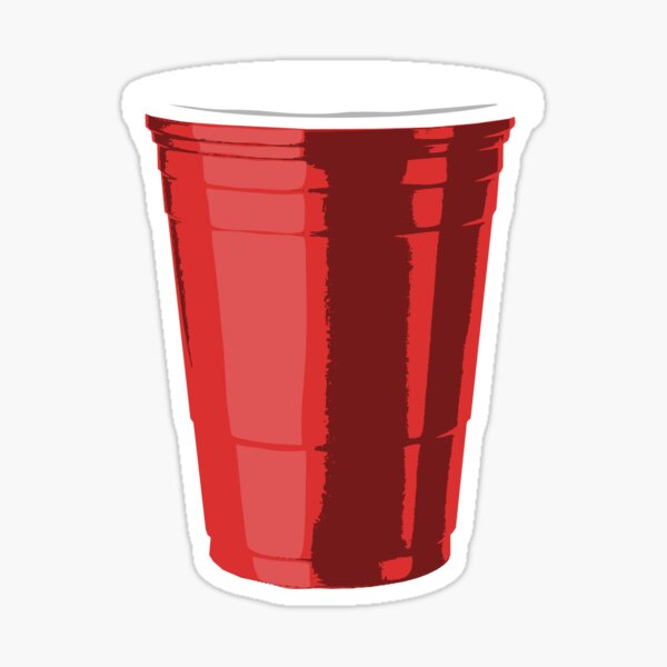 Gigantic Red Plastic Cup Sticker