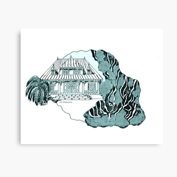Île de la Réunion. Variante en Turquoise Impression sur toile