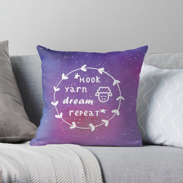 *Hook, yarn, dream, repeat* Throw Pillow