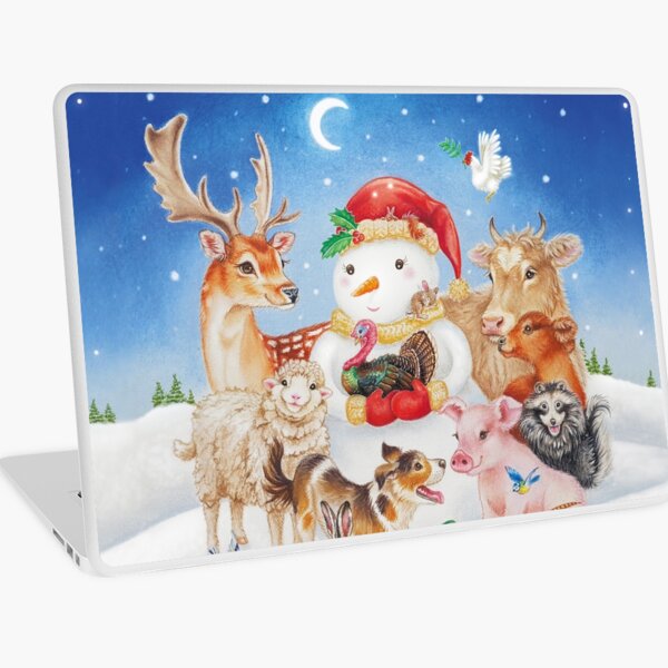 20 Christmas animals by Maria Tiqwah Laptop Skin