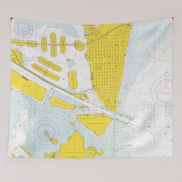 Item preview, Vintage Map of The Miami Harbor (1968) designed and sold by BravuraMedia.