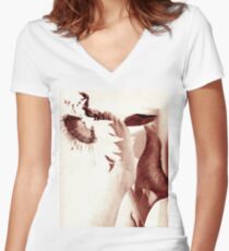 Feet of sunflowers Women's Fitted V-Neck T-Shirt