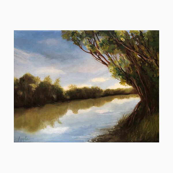 Item preview,  The River - local river plein air landscape oil painting  designed and sold by LindaAppleArt.