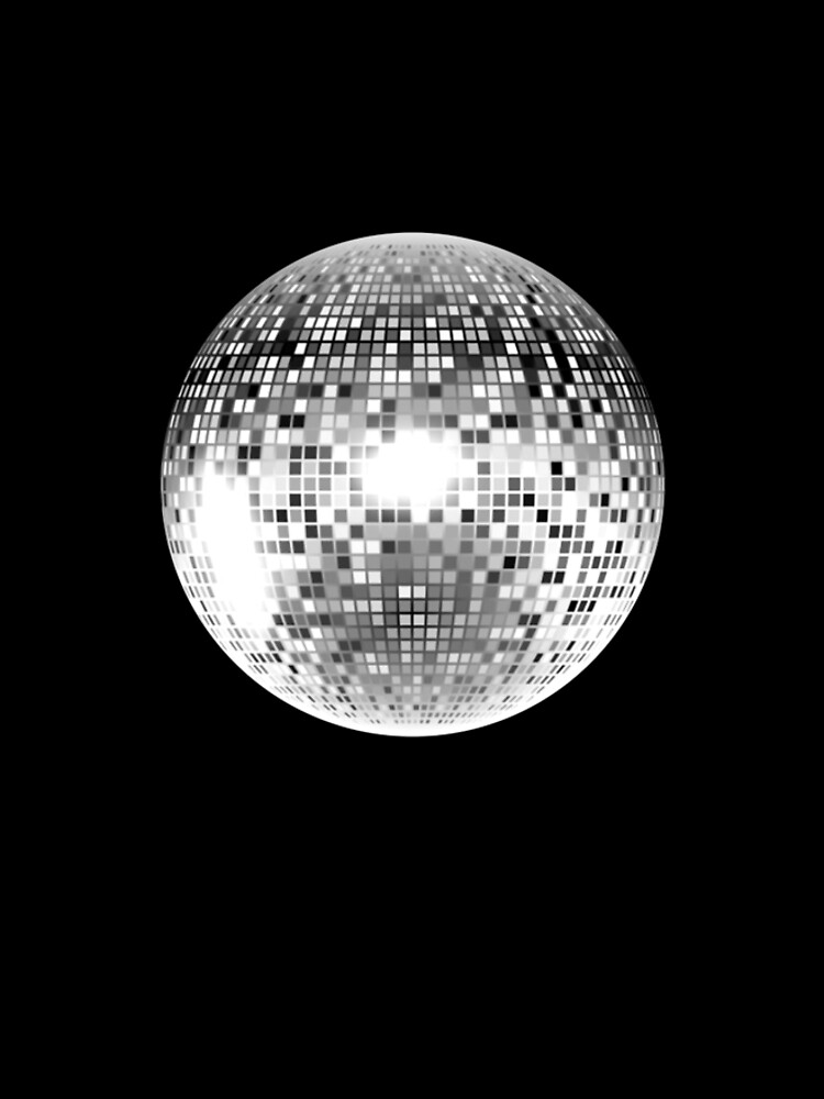 Disco Ball. DJ, Glitter, Ball, Bling. On BLACK. by TOMSREDBUBBLE