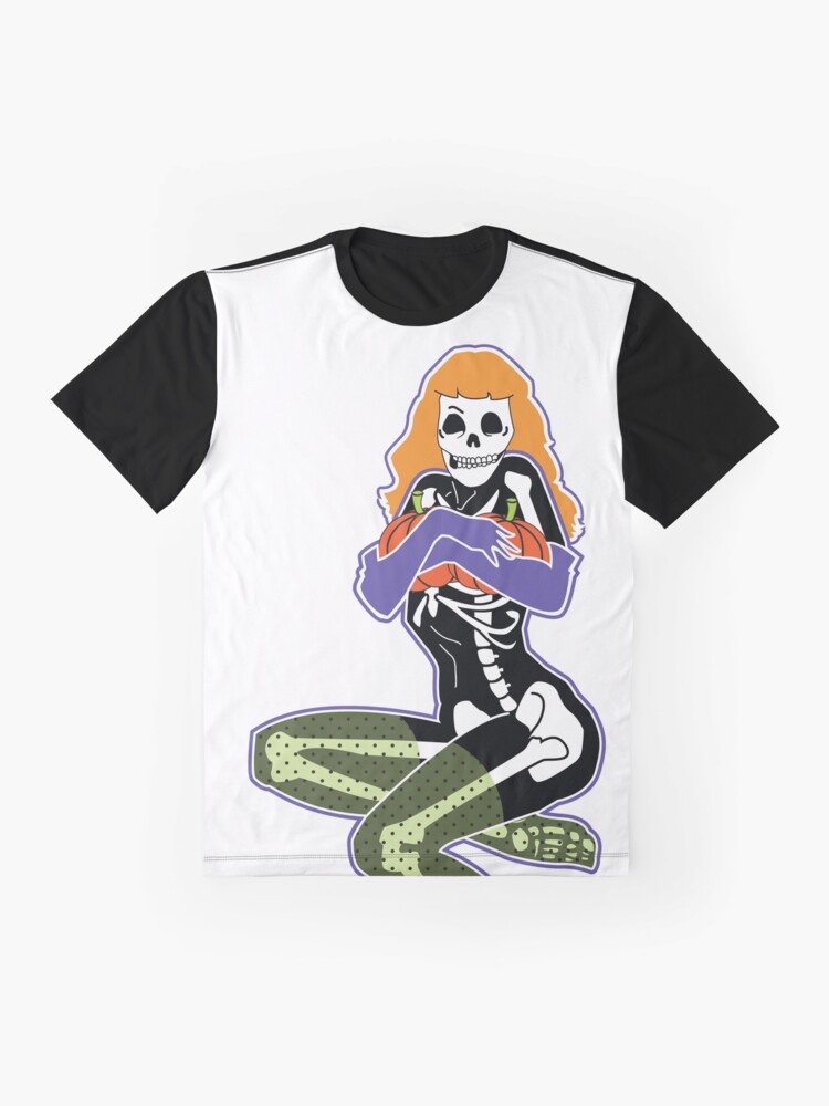 Alternate view of Pumpkin Pin Up Queen Graphic T-Shirt