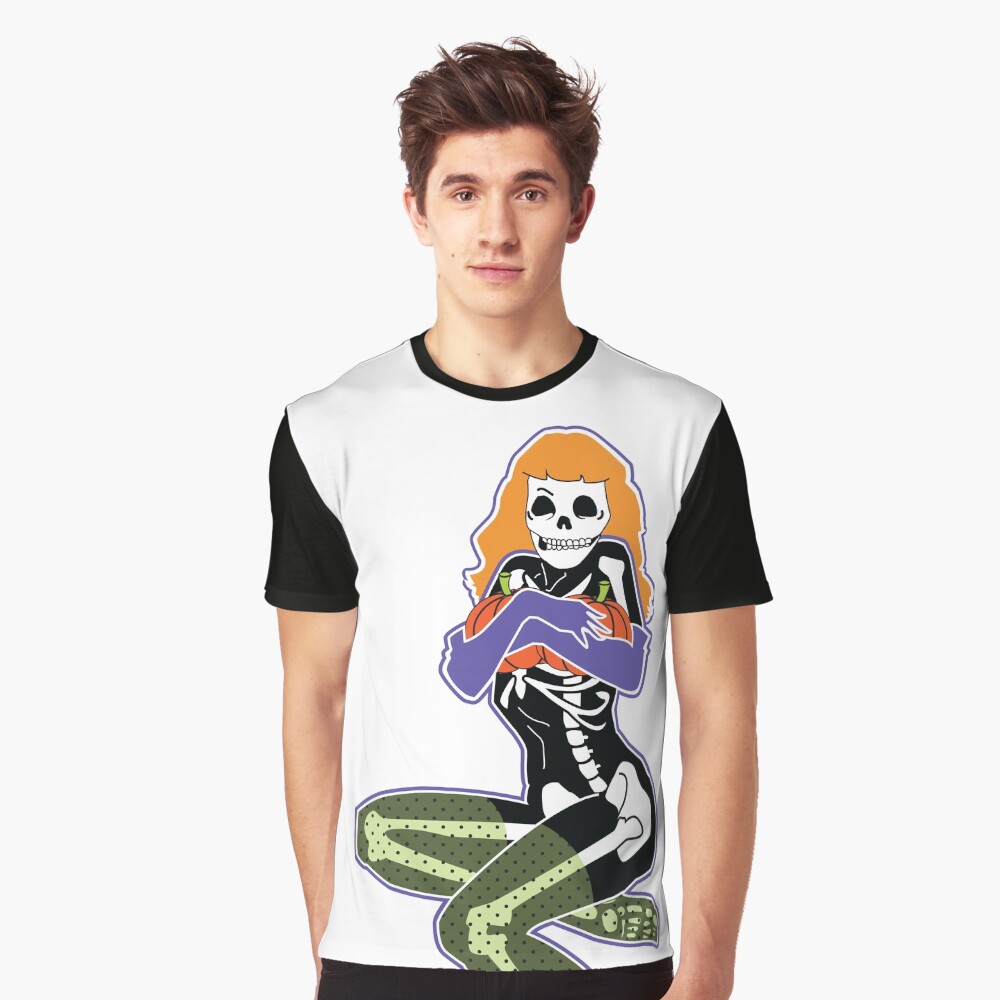 Pumpkin Pin Up Queen Graphic T-Shirt