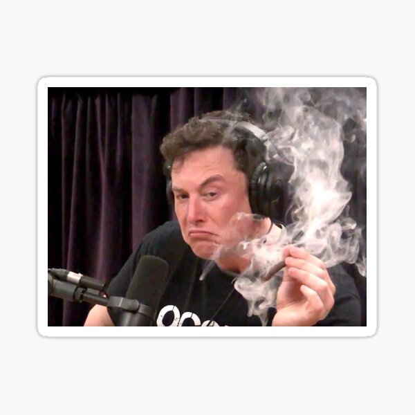 Elon Musk Smoking Weed Sticker Sticker