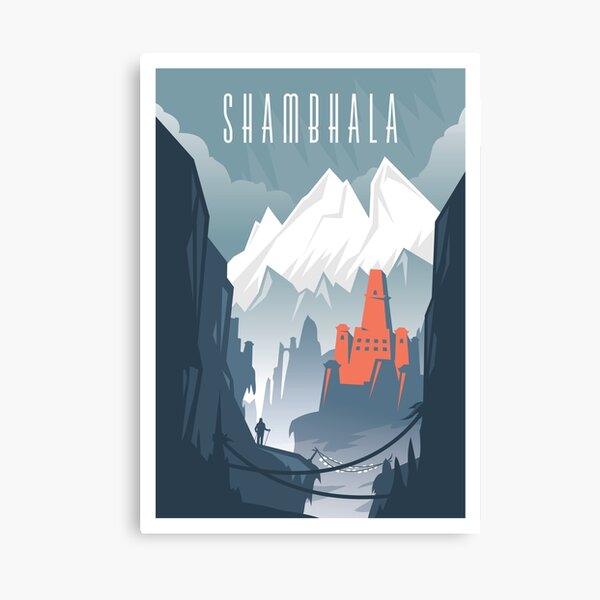 Decidí hacer carteles de viaje de los que no podía visitar. Esta obra de arte representa el momento en que se encuentran cada una de estas míticas ciudades perdidas. Lienzo