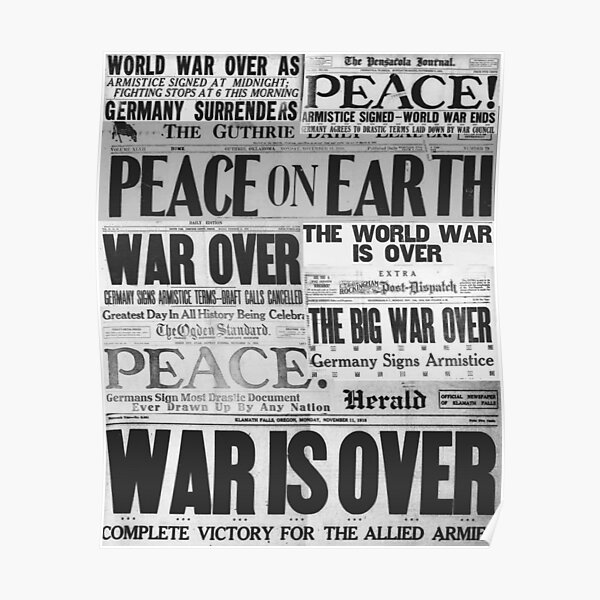 "Armistice Day Newspaper Headlines" Poster For Sale By MargaretFuller ...