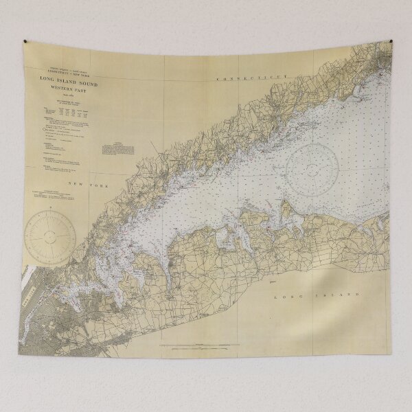 Item preview, Vintage Map of The Long Island Sound (1934) designed and sold by BravuraMedia.