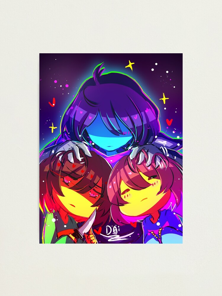 Undertale Deltarune Kris Frisk And Chara Photographic Print By Daiikonradish Redbubble