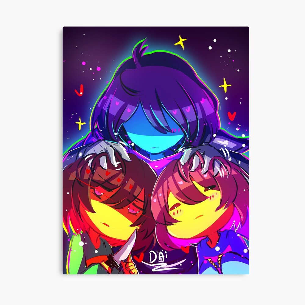 Undertale Deltarune Kris Frisk Und Chara Fotodruck Von Daiikonradish Redbubble