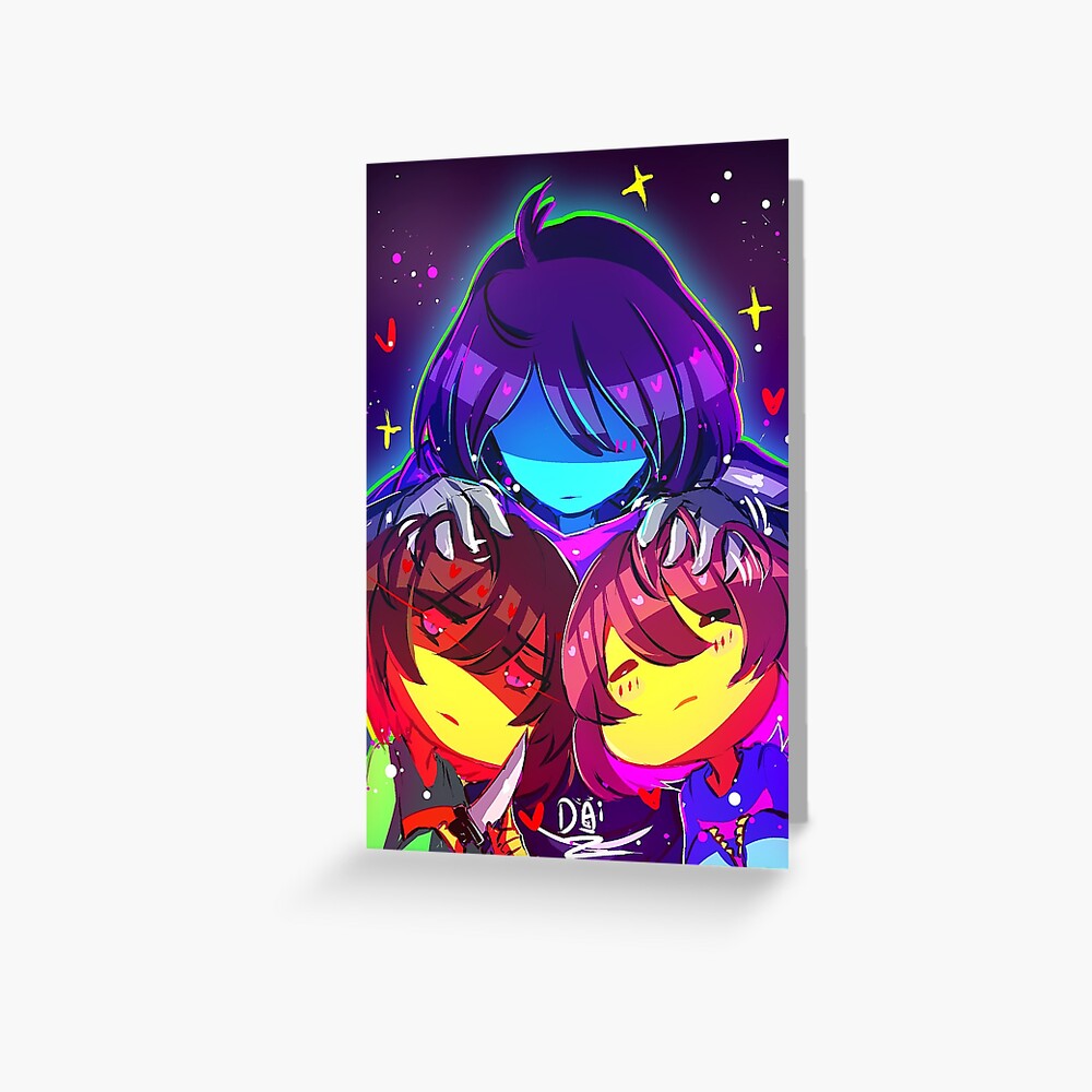 Undertale Deltarune Kris Frisk And Chara Art Print By Daiikonradish Redbubble