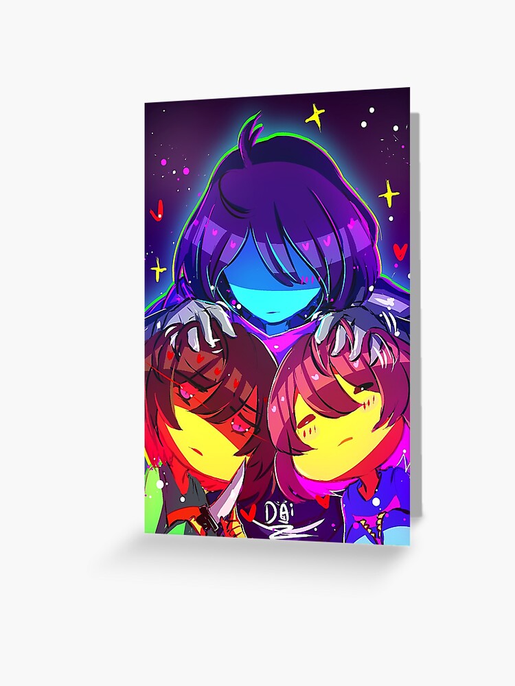 Undertale Deltarune Kris Frisk And Chara Greeting Card By Daiikonradish Redbubble