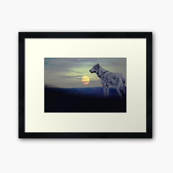 Wolf moon Framed Art Print