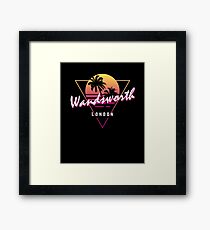 Funny 80s Retro Sunset 'Wandsworth' London Framed Print