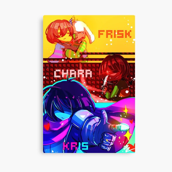 Undertale Deltarune Frisk Chara And Kris Canvas Print By Daiikonradish Redbubble