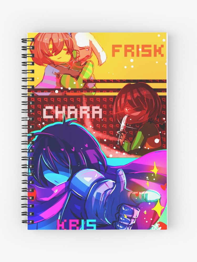 Undertale Deltarune Frisk Chara And Kris Spiral Notebook By Daiikonradish Redbubble