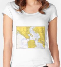 Vintage Map of San Francisco CA (1970) Women's Fitted Scoop T-Shirt