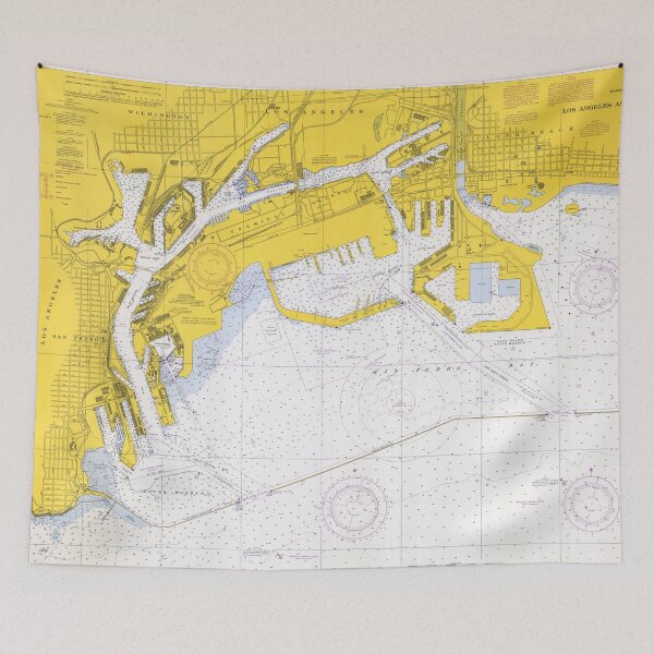 Item preview, Vintage Map of San Pedro Bay CA (1970) designed and sold by BravuraMedia.