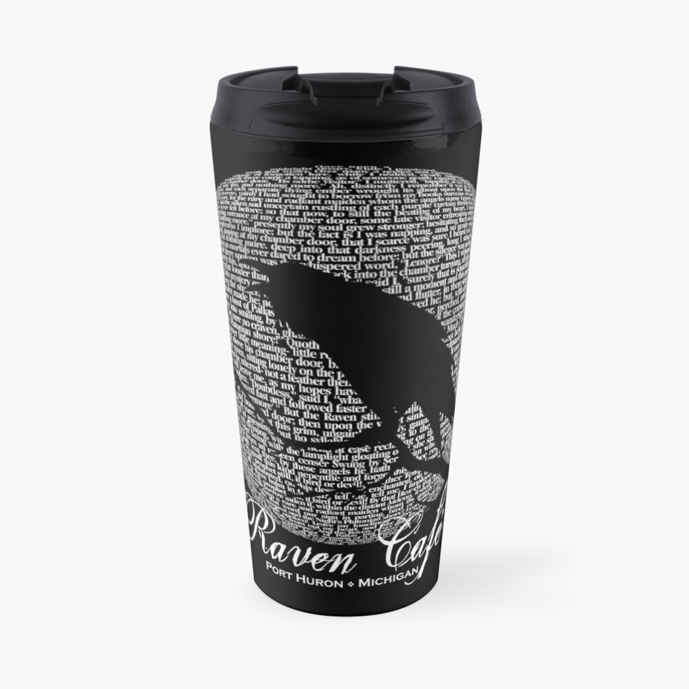The Raven Moon Poem by Edgar Allan Poe - RAVEN CAFE Travel Mug