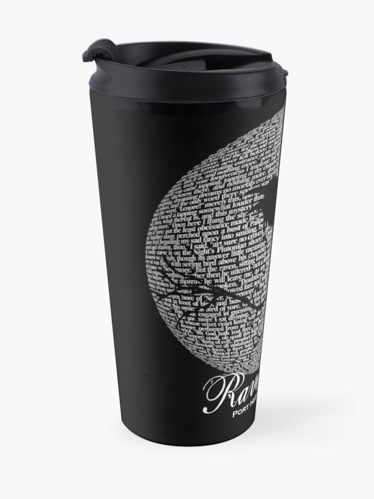 Alternate view of The Raven Moon Poem by Edgar Allan Poe - RAVEN CAFE Travel Mug