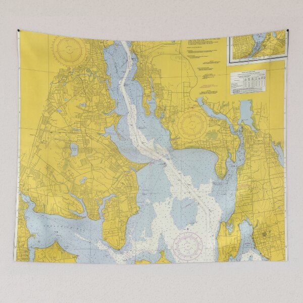 Item preview, Mapa del río Providence y la bahía de Narragansett de Vintage designed and sold by BravuraMedia.