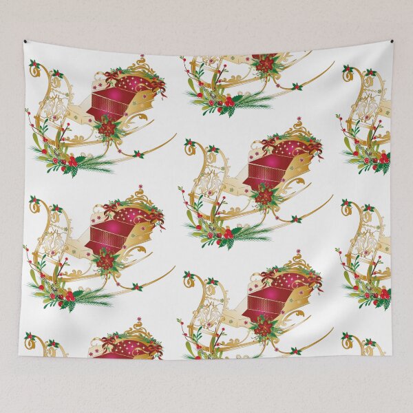 Item preview, Horse sleigh decorated for Christmas designed and sold by Kisho.