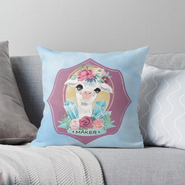 Blue Sky Maker Alpaca for all Crafters, Knitters, Crochet Throw Pillow
