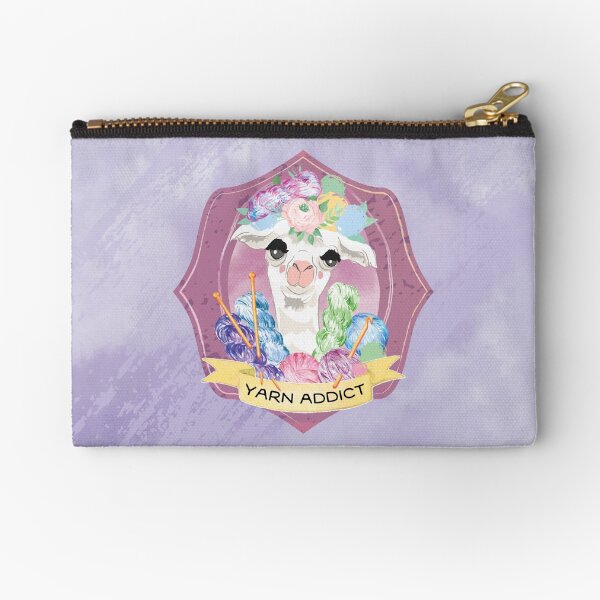 Lila the Yarn Addict Alpaca Zipper Pouch