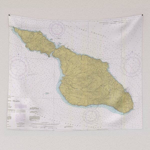 Item preview, Vintage Map of Santa Catalina Island CA (1977) designed and sold by BravuraMedia.