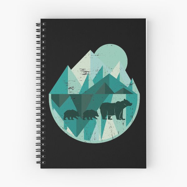 Item preview, Geometric mountains | Nature bear forest wilderness animals designed and sold by anziehend.
