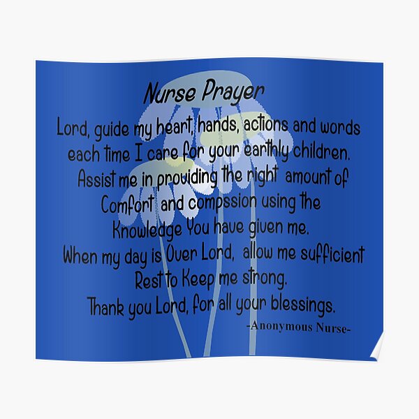 Nurse Prayer Poster For Sale By Gailg1957 Redbubble